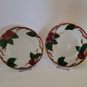 2 Vintage Franciscan Pottery Apple Motif 8" Dessert Plates Cottagecore